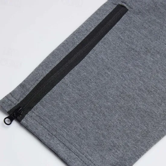 Online OUKU Men's Sweatpants Joggers Drawstring Towel Loop Zipper Pocket Solid Colored Breathable Quick Dry Athletic Weekend Streetwear Casual / Sporty Athleisure Slim Dark Grey Black Stretchy