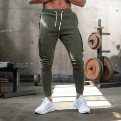 Online OUKU Men's Sweatpants Joggers Drawstring Towel Loop Zipper Pocket Solid Colored Breathable Quick Dry Athletic Weekend Streetwear Casual / Sporty Athleisure Slim Dark Grey Black Stretchy