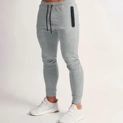 New OUKU Men's Sweatpants Joggers Jogging Pants Sports Pants Pocket Drawstring Elastic Waist Plain Comfort Sports Outdoor Casual / Sporty Black Navy Blue Micro-elastic