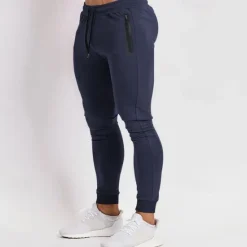 New OUKU Men's Sweatpants Joggers Jogging Pants Sports Pants Pocket Drawstring Elastic Waist Plain Comfort Sports Outdoor Casual / Sporty Black Navy Blue Micro-elastic