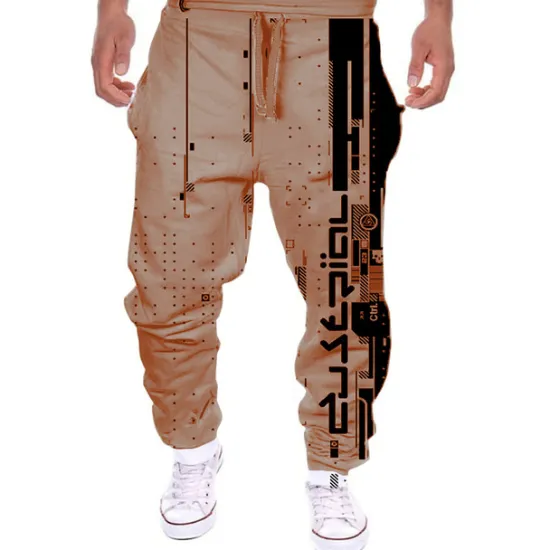 Discount OUKU Men's Sweatpants Joggers Trousers Drawstring Side Pockets Elastic Waist Color Block Graphic Prints Comfort Breathable Sports Outdoor Casual Daily Streetwear Designer Black White Micro-elastic