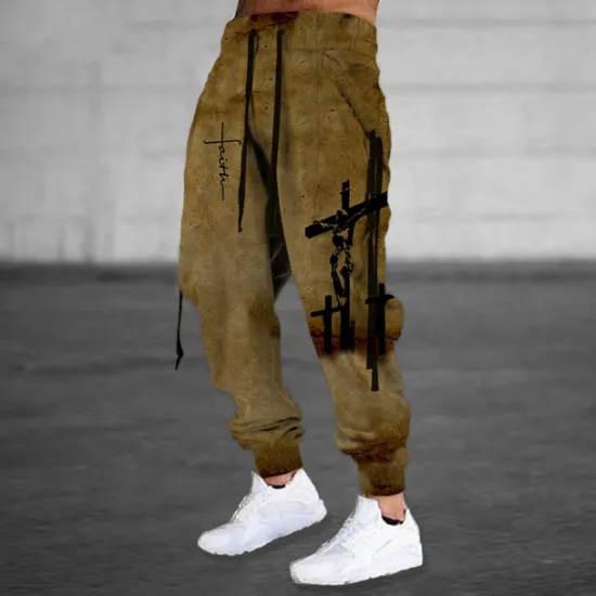 Online OUKU Men's Sweatpants Joggers Trousers Drawstring Elastic Waist Ribbon Graphic Prints Comfort Breathable Sports Outdoor Casual Daily Cotton Blend Terry Streetwear Designer Red Purple Micro-elastic