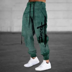 Online OUKU Men's Sweatpants Joggers Trousers Drawstring Elastic Waist Ribbon Graphic Prints Comfort Breathable Sports Outdoor Casual Daily Cotton Blend Terry Streetwear Designer Red Purple Micro-elastic
