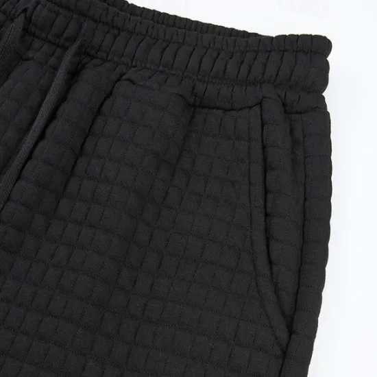 OUKU Men's Sweatpants Joggers Trousers Waffle Pants Pocket Drawstring Elastic Waist Plain Comfort Warm Full Length Outdoor Daily Running Fashion Casual / Sporty Black Navy Blue