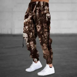 Best OUKU Men's Sweatpants Joggers Trousers Drawstring Side Pockets Elastic Waist Graphic Prints Comfort Breathable Sports Outdoor Casual Daily Cotton Blend Terry Streetwear Designer Black Purple Micro-elastic