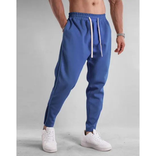 New OUKU Men's Sweatpants Joggers Trousers Casual Pants Drawstring Elastic Waist Zipper Pocket Plain Comfort Breathable Outdoor Casual Daily Sports Fashion Black Royal Blue