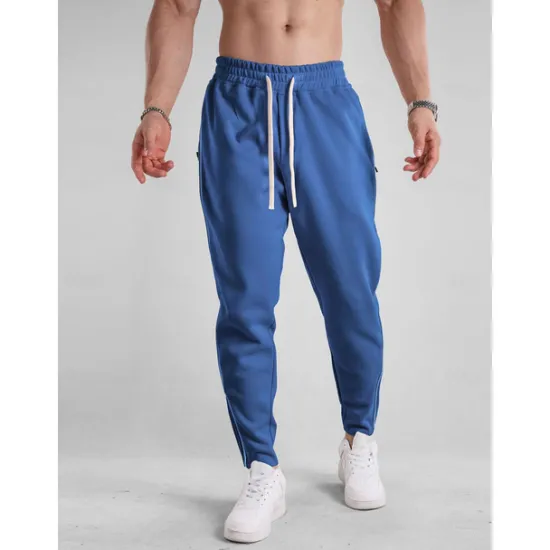 New OUKU Men's Sweatpants Joggers Trousers Casual Pants Drawstring Elastic Waist Zipper Pocket Plain Comfort Breathable Outdoor Casual Daily Sports Fashion Black Royal Blue