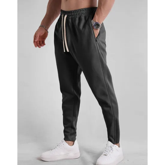 New OUKU Men's Sweatpants Joggers Trousers Casual Pants Drawstring Elastic Waist Zipper Pocket Plain Comfort Breathable Outdoor Casual Daily Sports Fashion Black Royal Blue