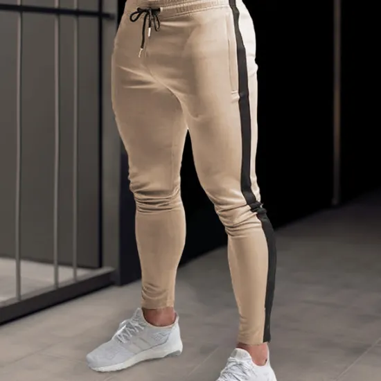 Online OUKU Men's Sweatpants Joggers Trousers Zipper Drawstring Elastic Waist Color Block Comfort Breathable Casual Daily Holiday Sports Fashion Black Navy Blue