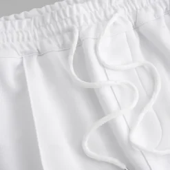 OUKU Men's Sweatpants Joggers Trousers Pleated Pants Drawstring Elastic Waist Plain Comfort Breathable Full Length Casual Daily Holiday Sports Fashion Black White Micro-elastic
