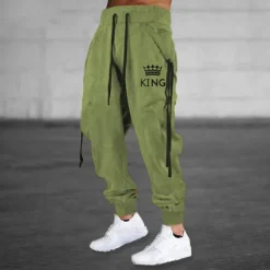 Outlet OUKU Men's Sweatpants Joggers Trousers Drawstring Side Pockets Elastic Waist Letter Graphic Prints Comfort Breathable Sports Outdoor Casual Daily Terry Streetwear Designer Yellow Orange Micro-elastic
