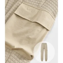 New OUKU Men's Sweatpants Joggers Trousers Waffle Pants Pocket Drawstring Elastic Waist Plain Comfort Sports Outdoor Daily Fashion Casual Black White Micro-elastic