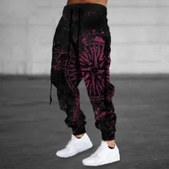Hot OUKU Men's Sweatpants Joggers Trousers Drawstring Side Pockets Elastic Waist Graphic Prints Comfort Breathable Sports Outdoor Casual Daily Cotton Blend Terry Streetwear Designer Black Blue Micro-elastic