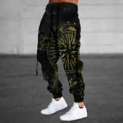 Hot OUKU Men's Sweatpants Joggers Trousers Drawstring Side Pockets Elastic Waist Graphic Prints Comfort Breathable Sports Outdoor Casual Daily Cotton Blend Terry Streetwear Designer Black Blue Micro-elastic