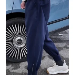 Best OUKU Men's Sweatpants Joggers Trousers Harem Pants Pocket Drawstring Elastic Waist Plain Comfort Sports Outdoor Daily Fashion Casual Blue Micro-elastic Black