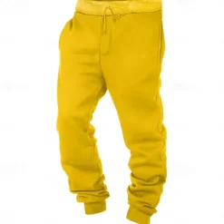Hot OUKU Men's Sweatpants Joggers Trousers Pocket Drawstring Elastic Waist Plain Comfort Soft Full Length Sports Outdoor Daily Fashion Casual Black White Micro-elastic