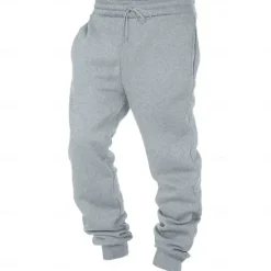 Hot OUKU Men's Sweatpants Joggers Trousers Pocket Drawstring Elastic Waist Plain Comfort Soft Full Length Sports Outdoor Daily Fashion Casual Black White Micro-elastic