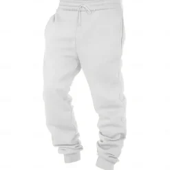 Hot OUKU Men's Sweatpants Joggers Trousers Pocket Drawstring Elastic Waist Plain Comfort Soft Full Length Sports Outdoor Daily Fashion Casual Black White Micro-elastic
