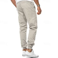 Sale OUKU Men's Sweatpants Joggers Trousers Pocket Drawstring Elastic Waist Plain Comfort Sports Outdoor Daily Fashion Casual Black White Micro-elastic Blue
