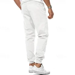 Sale OUKU Men's Sweatpants Joggers Trousers Pocket Drawstring Elastic Waist Plain Comfort Sports Outdoor Daily Fashion Casual Black White Micro-elastic Blue