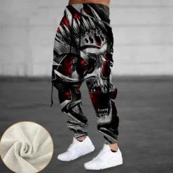 New OUKU Men's Sweatpants Joggers Trousers Drawstring Side Pockets Elastic Waist Skull Graphic Prints Comfort Breathable Sports Outdoor Casual Daily Cotton Blend Terry Streetwear Designer Blue Purple