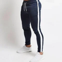 Hot OUKU Men's Sweatpants Joggers Trousers Pocket Drawstring Elastic Waist Color Block Comfort Sports Outdoor Daily Fashion Casual Black / Red Black Micro-elastic