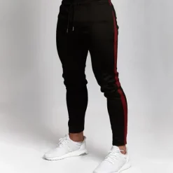 Hot OUKU Men's Sweatpants Joggers Trousers Pocket Drawstring Elastic Waist Color Block Comfort Sports Outdoor Daily Fashion Casual Black / Red Black Micro-elastic