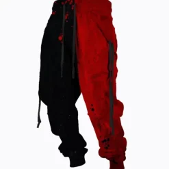 Outlet OUKU Men's Sweatpants Joggers Trousers Drawstring Elastic Waist Ribbon Graphic Prints Comfort Breathable Sports Outdoor Casual Daily Cotton Blend Terry Streetwear Designer Red Blue Micro-elastic