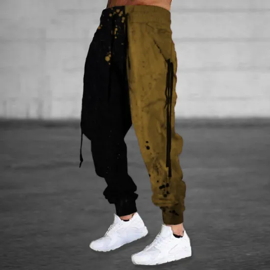 Outlet OUKU Men's Sweatpants Joggers Trousers Drawstring Elastic Waist Ribbon Graphic Prints Comfort Breathable Sports Outdoor Casual Daily Cotton Blend Terry Streetwear Designer Red Blue Micro-elastic