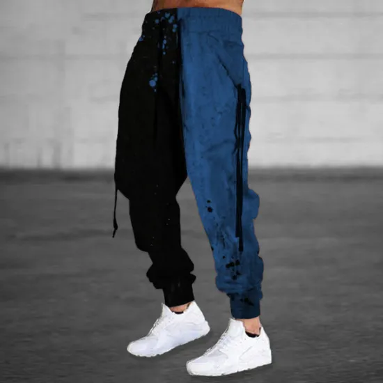Outlet OUKU Men's Sweatpants Joggers Trousers Drawstring Elastic Waist Ribbon Graphic Prints Comfort Breathable Sports Outdoor Casual Daily Cotton Blend Terry Streetwear Designer Red Blue Micro-elastic