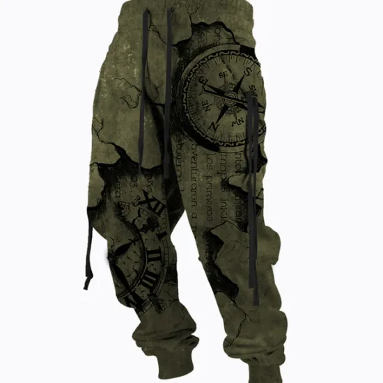 Best OUKU Men's Sweatpants Joggers Trousers Drawstring Side Pockets Elastic Waist Graphic Prints Comfort Breathable Sports Outdoor Casual Daily Cotton Blend Terry Streetwear Designer ArmyGreen Blue