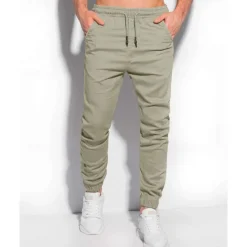 OUKU Men's Sweatpants Joggers Trousers Pocket Drawstring Elastic Waist Plain Comfort Sports Outdoor Daily Fashion Casual Black Light Green Micro-elastic