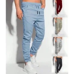 OUKU Men's Sweatpants Joggers Trousers Pocket Drawstring Elastic Waist Plain Comfort Sports Outdoor Daily Fashion Casual Black Light Green Micro-elastic