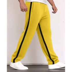 Discount OUKU Men's Sweatpants Joggers Trousers Straight Leg Sweatpants Drawstring Elastic Waist Straight Leg Color Block Patchwork Comfort Breathable Casual Daily Holiday Sports Fashion Black Yellow