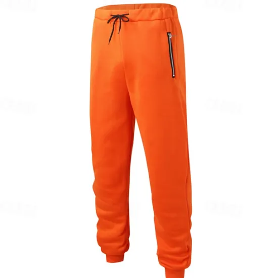 New OUKU Men's Sweatpants Joggers Trousers Casual Pants Drawstring Elastic Waist Zipper Pocket Plain Comfort Warm Full Length Outdoor Casual Daily Sports Fashion Black Yellow