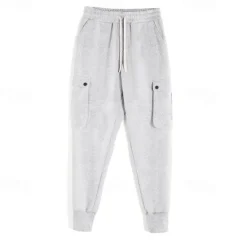 Outlet OUKU Men's Sweatpants Joggers Trousers Drawstring Elastic Waist Multi Pocket Plain Comfort Sports Outdoor Daily Fashion Casual Black Light Grey Micro-elastic