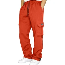 OUKU Men's Sweatpants Joggers Trousers Cargo Sweatpants Pocket Plain Comfort Breathable Outdoor Daily Going out Fashion Casual Dark Khaki Black