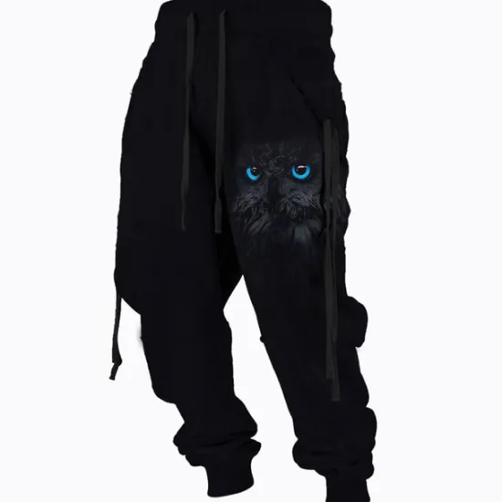 Clearance OUKU Men's Sweatpants Joggers Trousers Drawstring Side Pockets Elastic Waist Animal Graphic Prints Comfort Breathable Sports Outdoor Casual Daily Cotton Blend Terry Streetwear Designer Black Purple