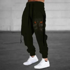 Clearance OUKU Men's Sweatpants Joggers Trousers Drawstring Side Pockets Elastic Waist Animal Graphic Prints Comfort Breathable Sports Outdoor Casual Daily Cotton Blend Terry Streetwear Designer Black Purple