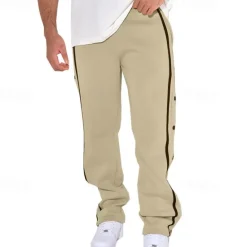 Clearance OUKU Men's Sweatpants Joggers Trousers Straight Leg Sweatpants Pocket Drawstring Elastic Waist Plain Comfort Sports Outdoor Daily Fashion Casual Black White Micro-elastic