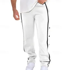 Clearance OUKU Men's Sweatpants Joggers Trousers Straight Leg Sweatpants Pocket Drawstring Elastic Waist Plain Comfort Sports Outdoor Daily Fashion Casual Black White Micro-elastic