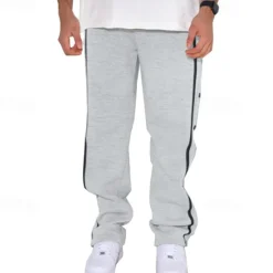 Clearance OUKU Men's Sweatpants Joggers Trousers Straight Leg Sweatpants Pocket Drawstring Elastic Waist Plain Comfort Sports Outdoor Daily Fashion Casual Black White Micro-elastic