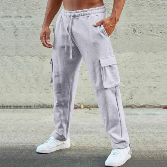 Discount OUKU Men's Sweatpants Joggers Trousers Cargo Sweatpants Pocket Drawstring Elastic Waist Plain Comfort Sports Outdoor Daily Fashion Casual Black Red Micro-elastic