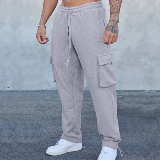 Discount OUKU Men's Sweatpants Joggers Trousers Cargo Sweatpants Pocket Drawstring Elastic Waist Plain Comfort Sports Outdoor Daily Fashion Casual Black Red Micro-elastic