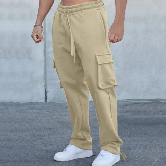 Discount OUKU Men's Sweatpants Joggers Trousers Cargo Sweatpants Pocket Drawstring Elastic Waist Plain Comfort Sports Outdoor Daily Fashion Casual Black Red Micro-elastic
