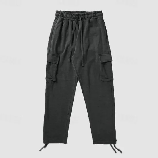 Discount OUKU Men's Sweatpants Joggers Trousers Cargo Sweatpants Pocket Drawstring Elastic Waist Plain Comfort Sports Outdoor Daily Fashion Casual Black Red Micro-elastic
