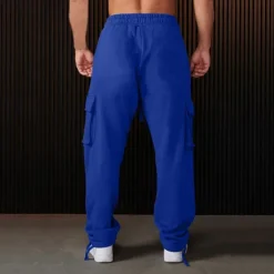 Discount OUKU Men's Sweatpants Joggers Trousers Cargo Sweatpants Pocket Drawstring Elastic Waist Plain Comfort Sports Outdoor Daily Fashion Casual Black Red Micro-elastic