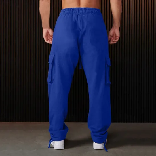 Discount OUKU Men's Sweatpants Joggers Trousers Cargo Sweatpants Pocket Drawstring Elastic Waist Plain Comfort Sports Outdoor Daily Fashion Casual Black Red Micro-elastic