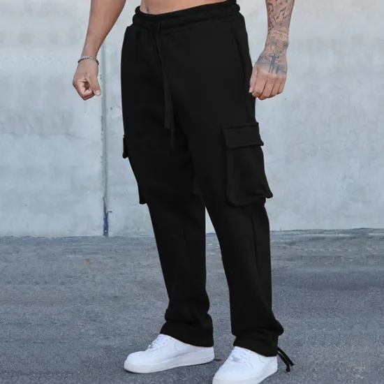 Discount OUKU Men's Sweatpants Joggers Trousers Cargo Sweatpants Pocket Drawstring Elastic Waist Plain Comfort Sports Outdoor Daily Fashion Casual Black Red Micro-elastic