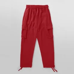 Discount OUKU Men's Sweatpants Joggers Trousers Cargo Sweatpants Pocket Drawstring Elastic Waist Plain Comfort Sports Outdoor Daily Fashion Casual Black Red Micro-elastic